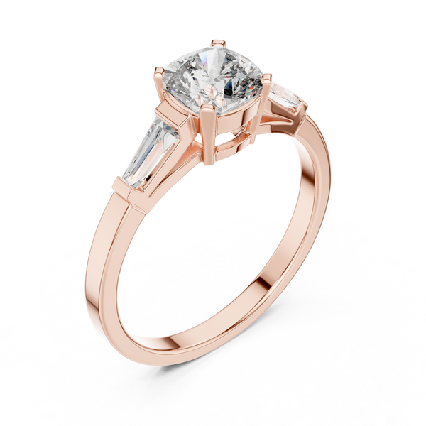 Tapered Baguette lab grown diamond ring