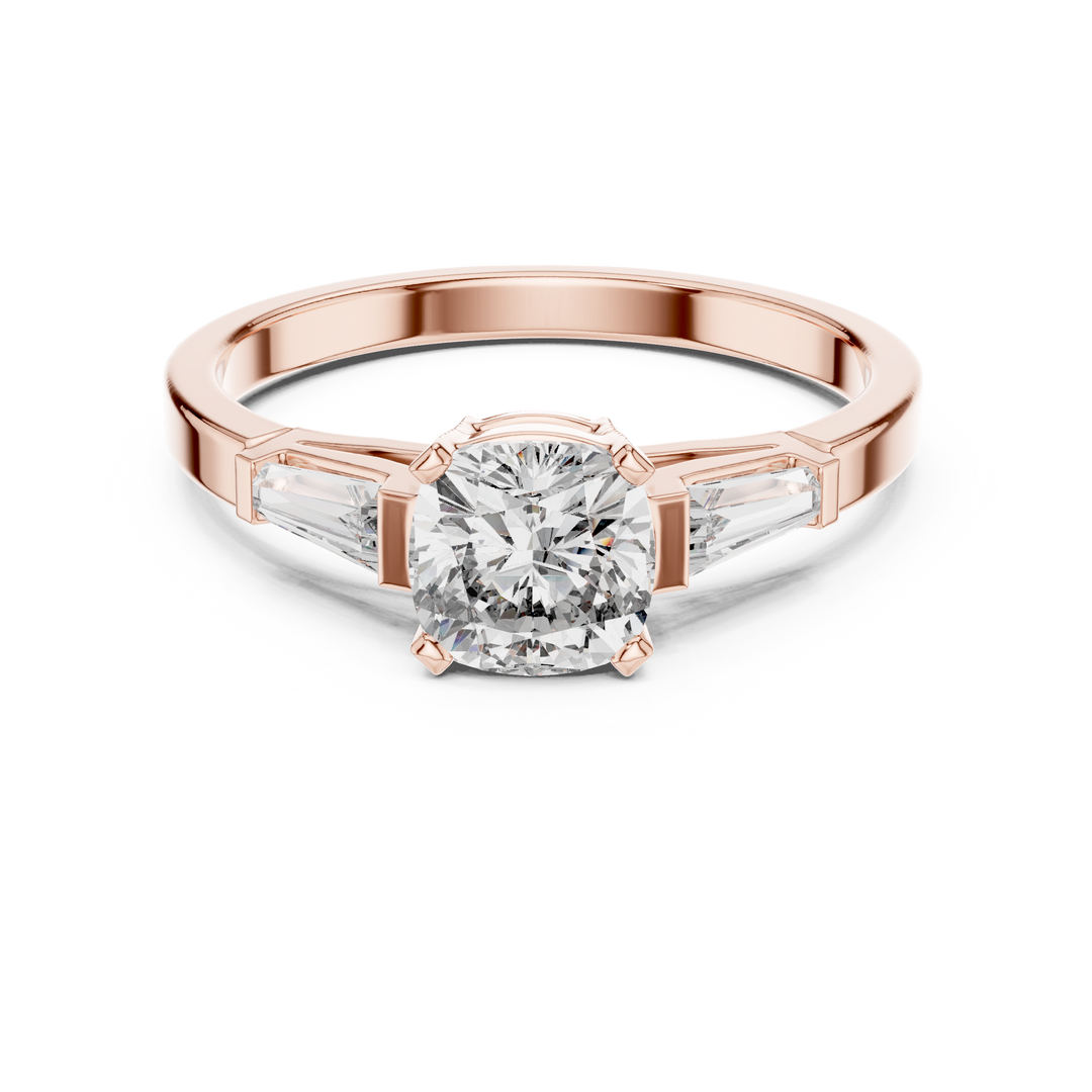 Tapered Baguette lab grown diamond ring