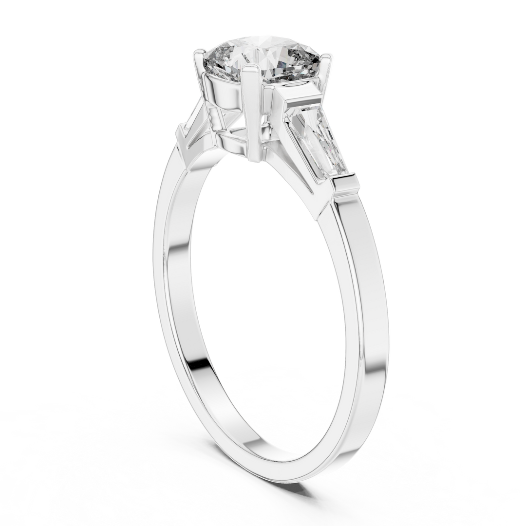 Tapered Baguette lab grown diamond ring