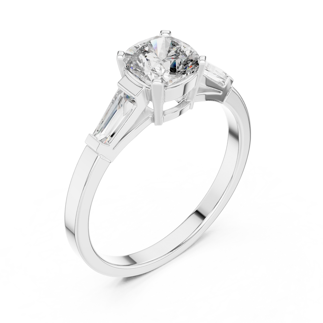 Tapered Baguette lab grown diamond ring