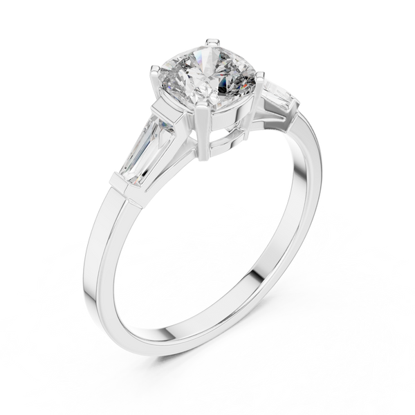 Tapered Baguette lab grown diamond ring