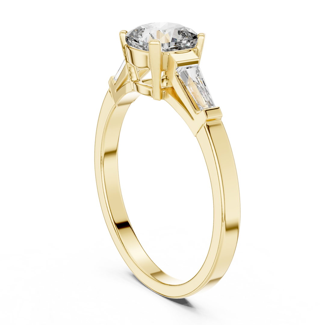 Tapered Baguette lab grown diamond ring