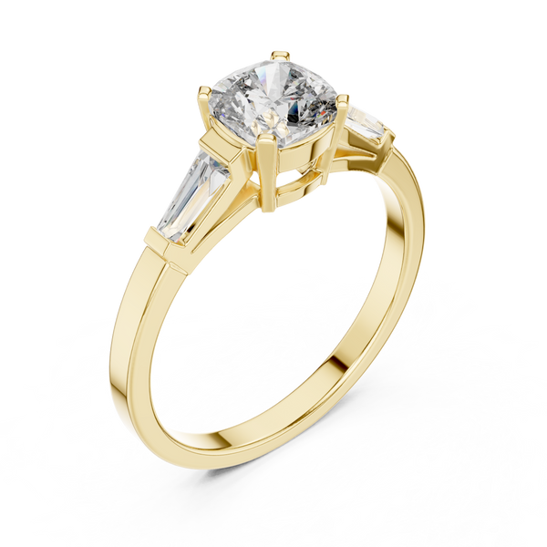 Tapered Baguette lab grown diamond ring