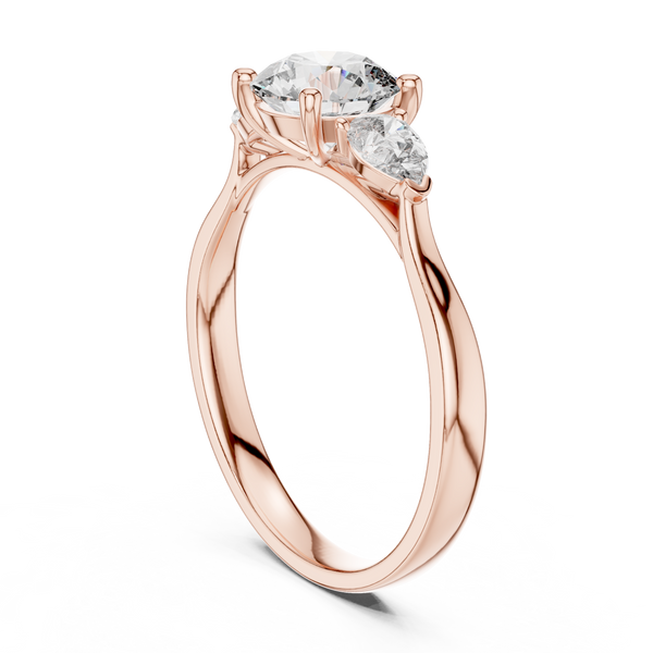 Pear Trio lab grown diamond ring