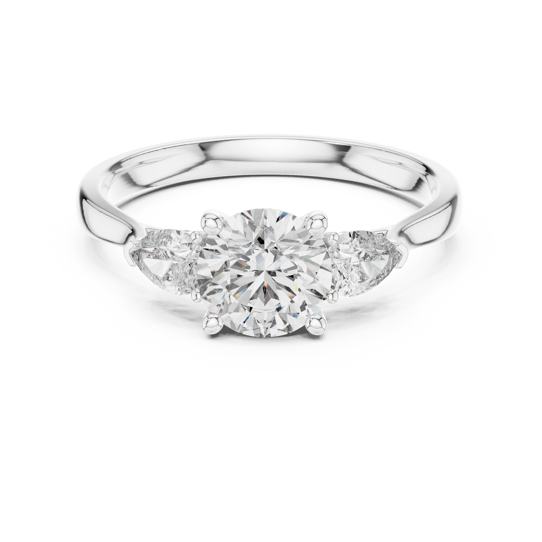Pear Trio lab grown diamond ring