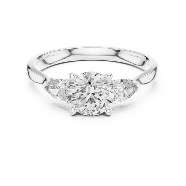 Pear Trio lab grown diamond ring