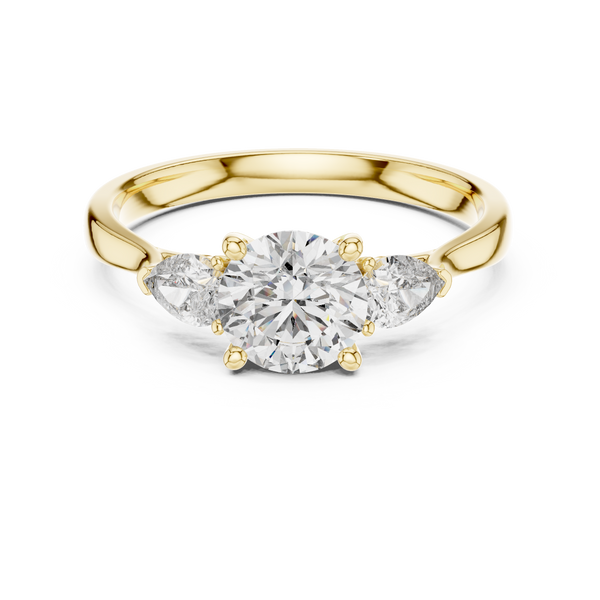 Pear Trio lab grown diamond ring
