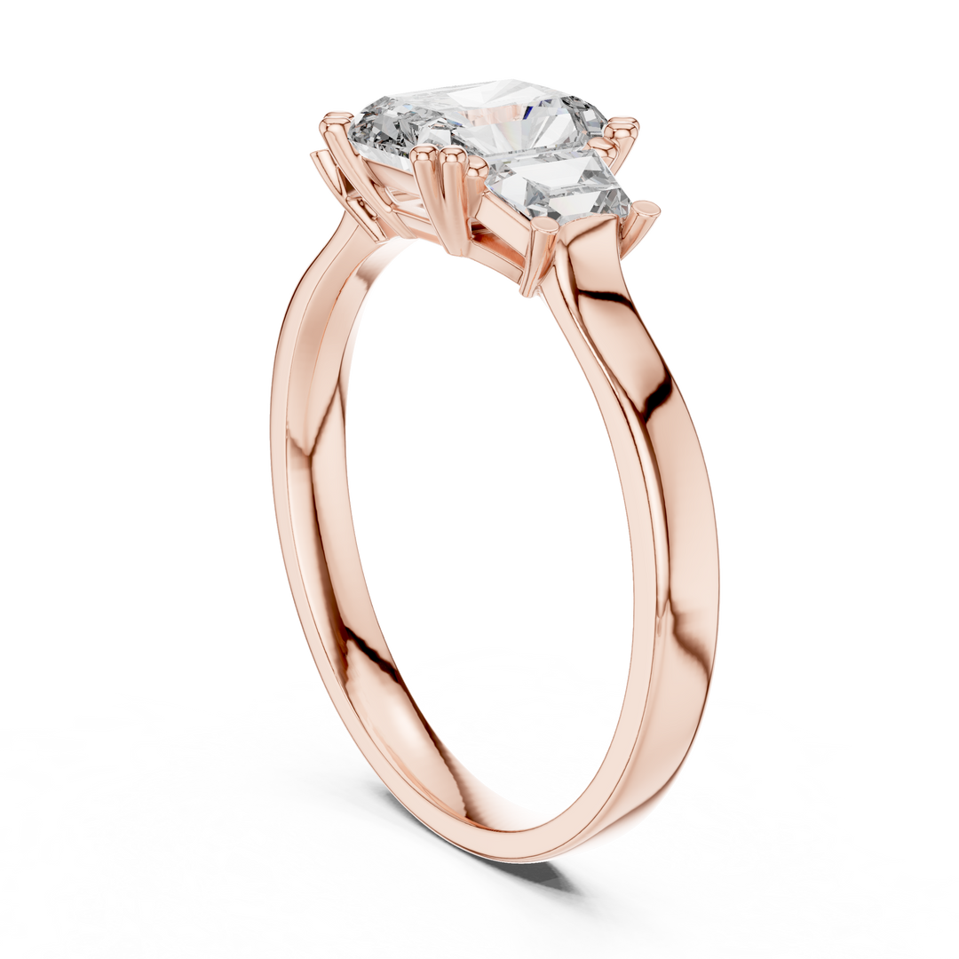 Cushion Trio lab grown diamond ring