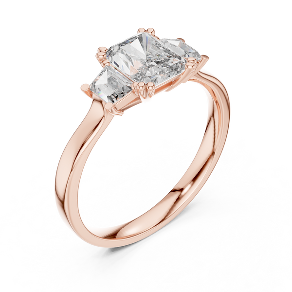 Cushion Trio lab grown diamond ring