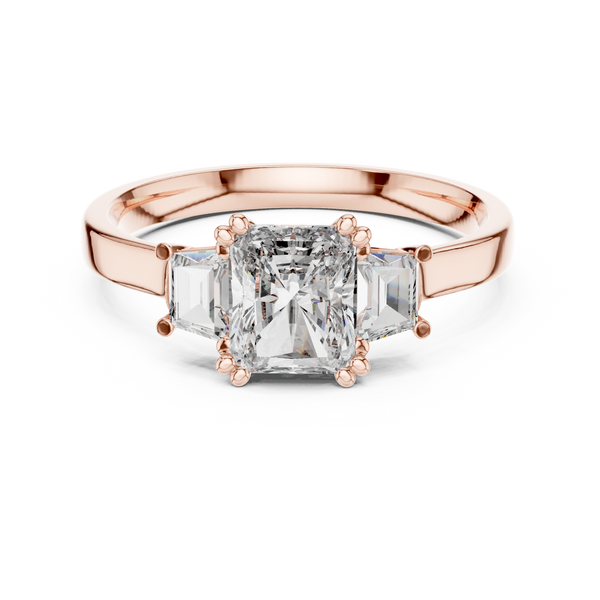 Cushion Trio lab grown diamond ring