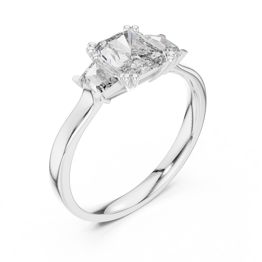 Cushion Trio lab grown diamond ring