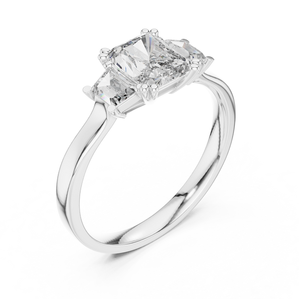 Cushion Trio lab grown diamond ring