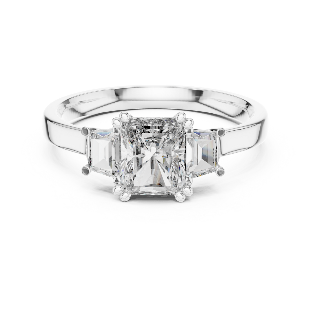 Cushion Trio lab grown diamond ring