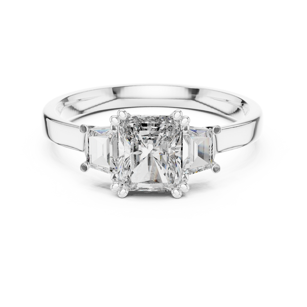 Cushion Trio lab grown diamond ring