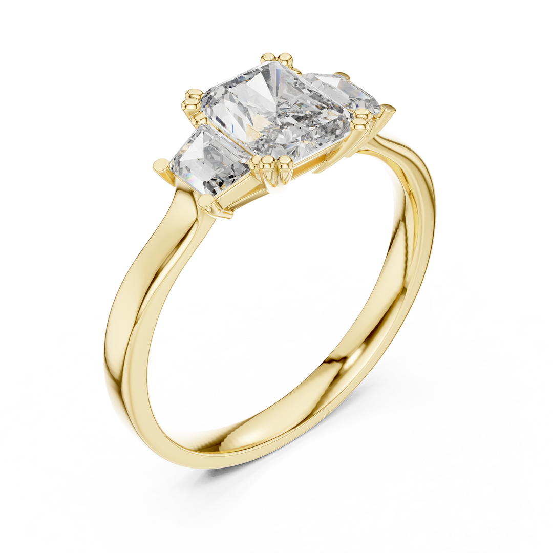 Cushion Trio lab grown diamond ring