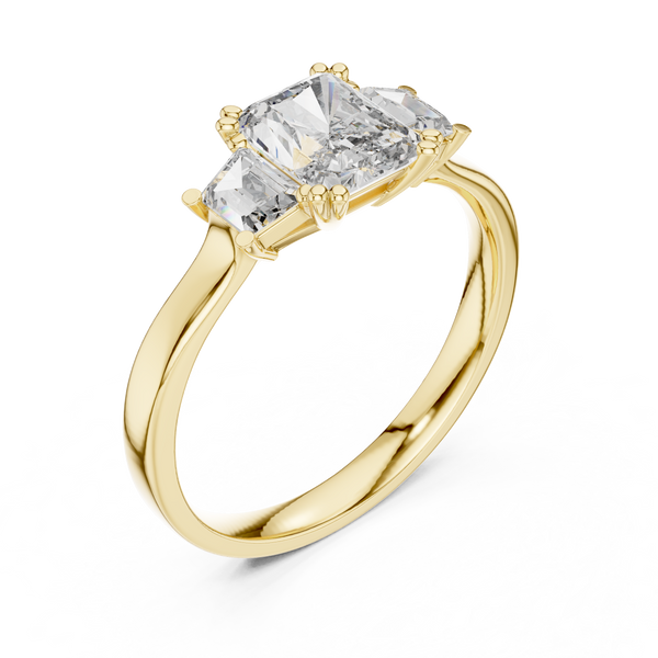 Cushion Trio lab grown diamond ring