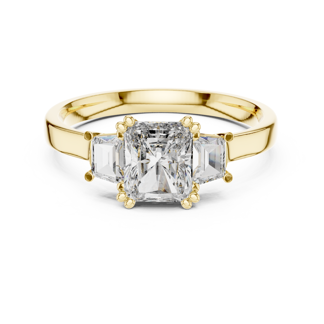 Cushion Trio lab grown diamond ring