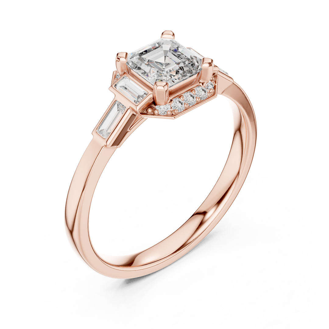 Gatsby Rosé Solitaire lab grown diamond ring
