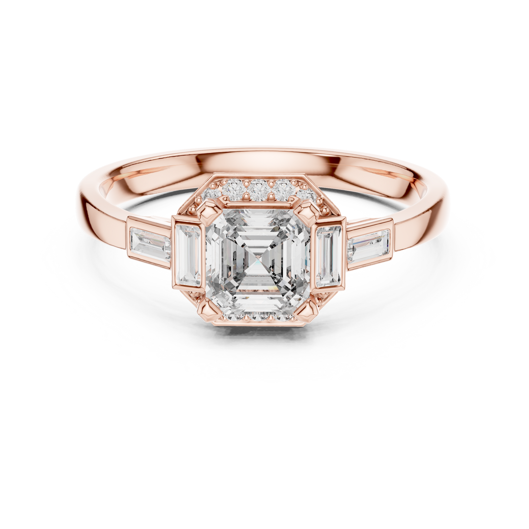 Gatsby Rosé Solitaire lab grown diamond ring