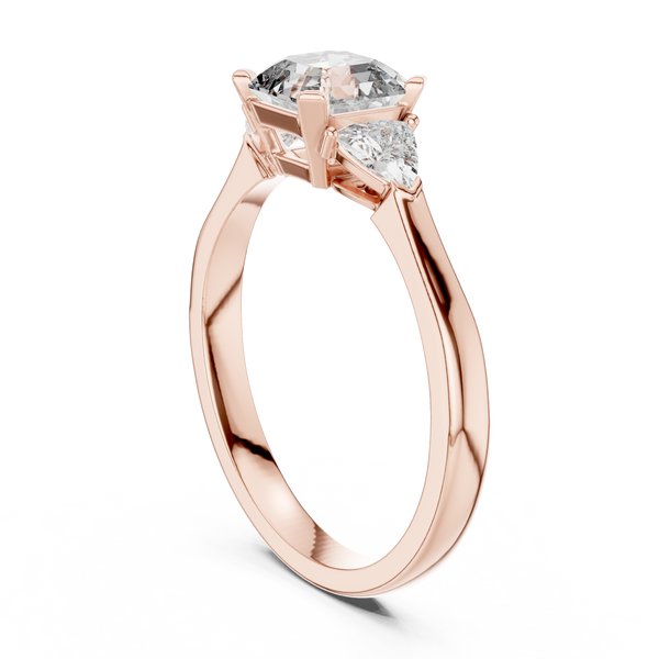 Radiant Pear Trio lab grown diamond ring