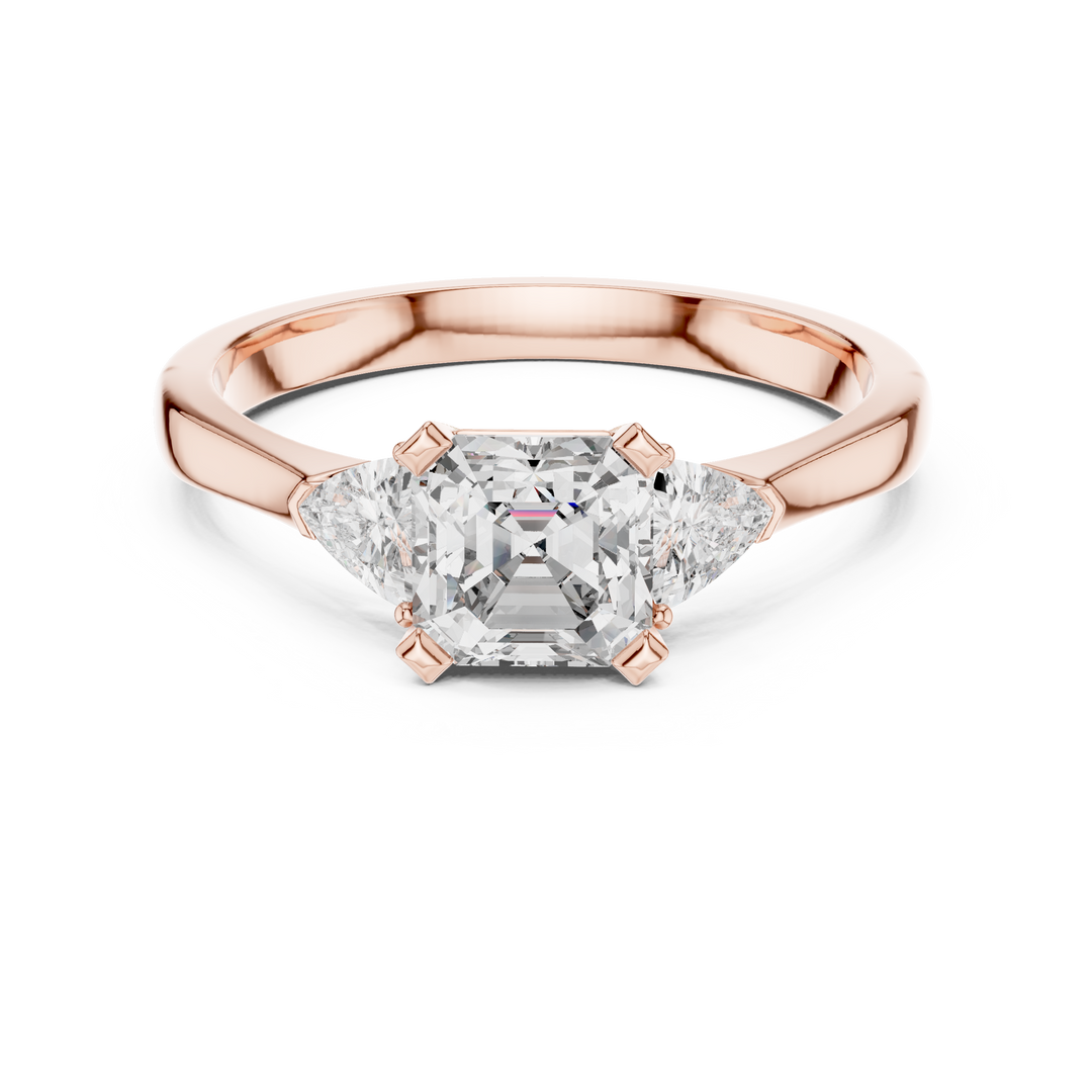Radiant Pear Trio lab grown diamond ring