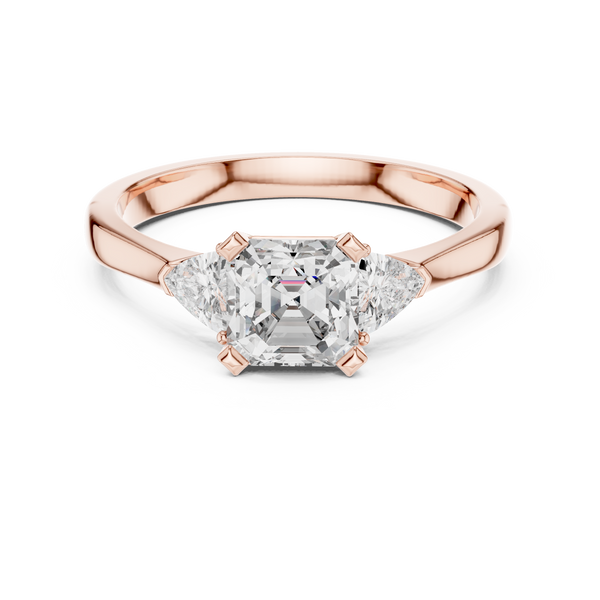 Radiant Pear Trio lab grown diamond ring