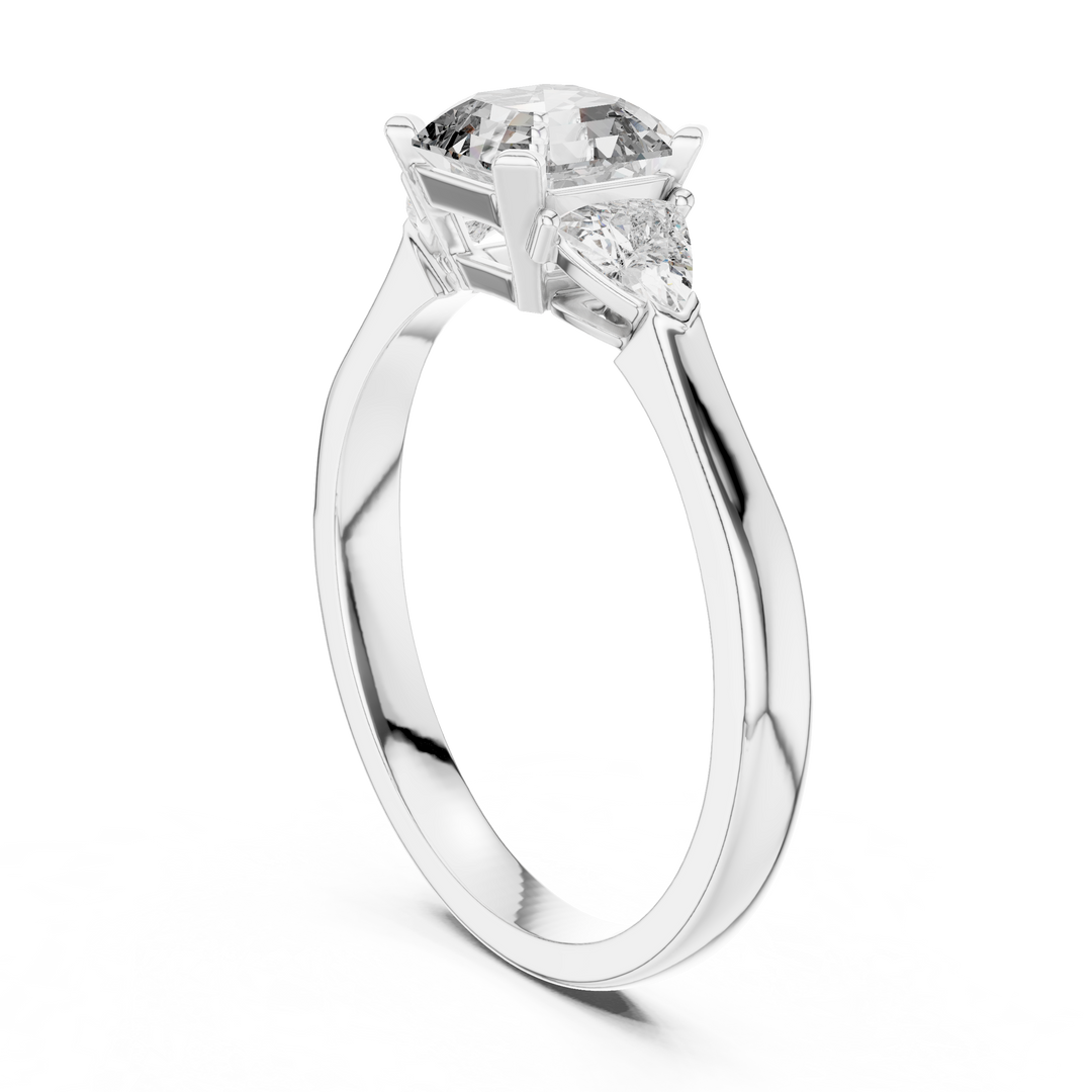 Radiant Pear Trio lab grown diamond ring