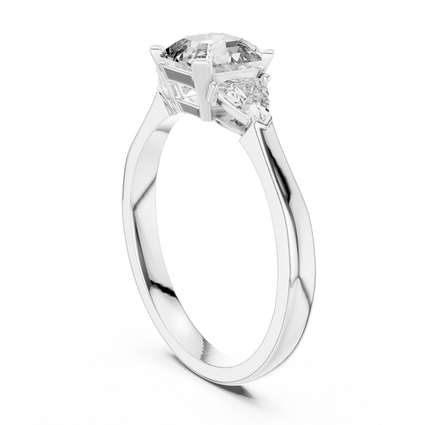 Radiant Pear Trio lab grown diamond ring