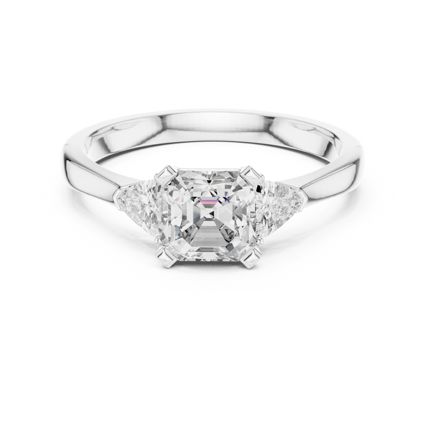 Radiant Pear Trio lab grown diamond ring