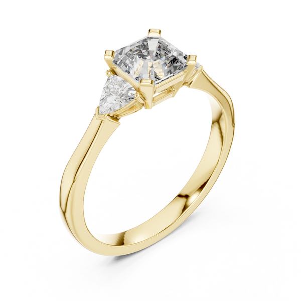 Radiant Pear Trio lab grown diamond ring