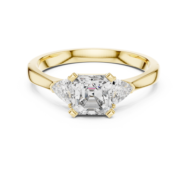 Radiant Pear Trio lab grown diamond ring