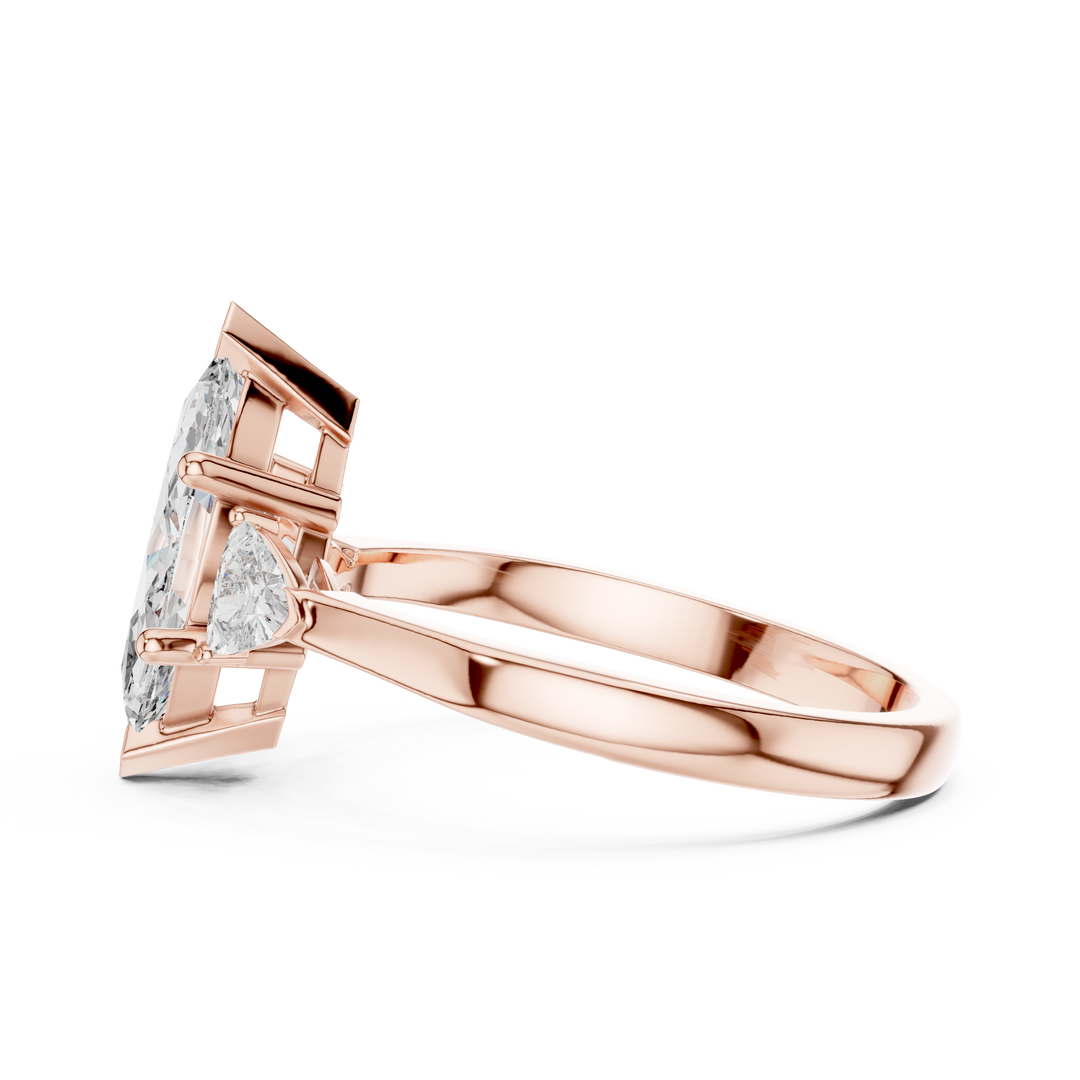 Marquise Pear Trio lab grown diamond ring
