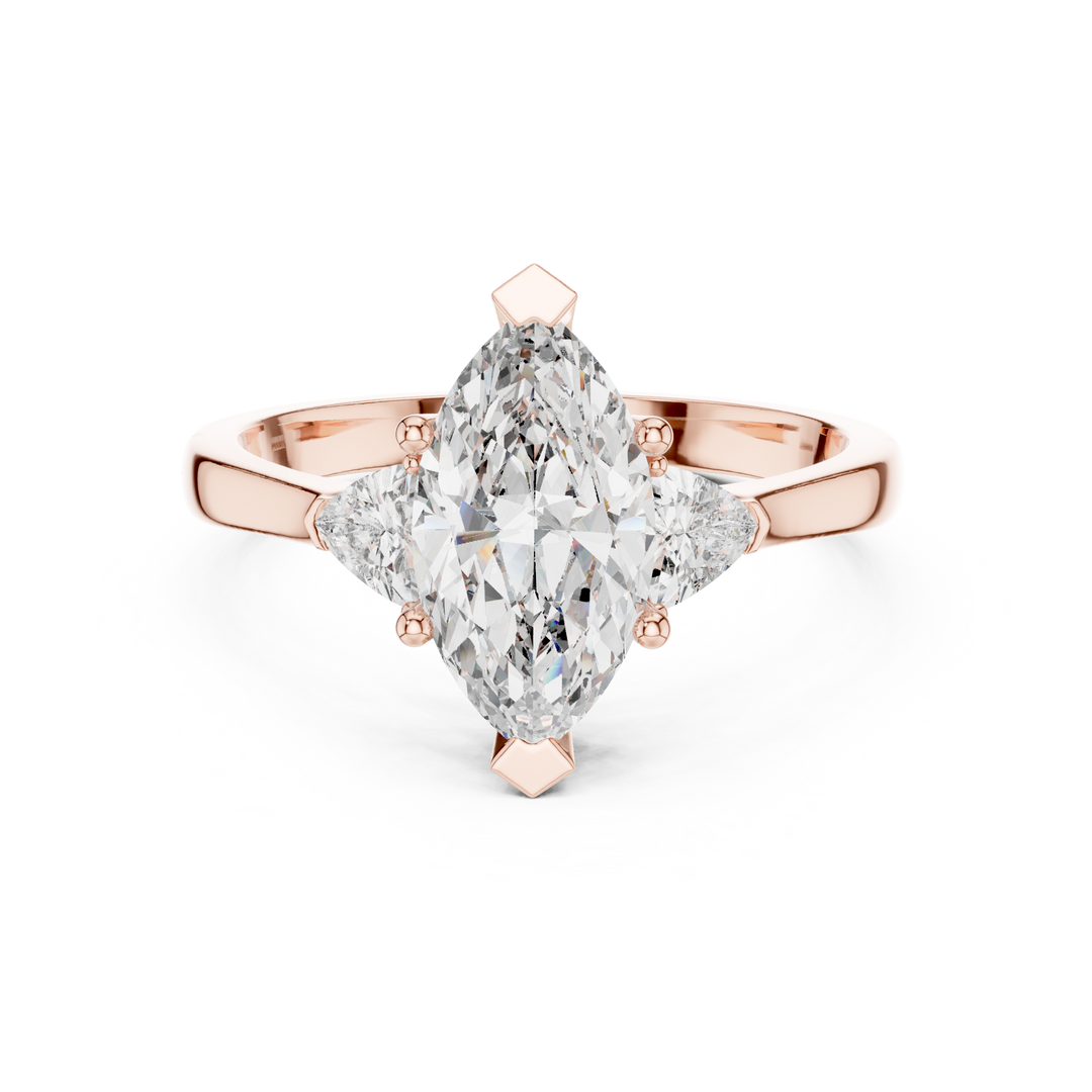 Marquise Pear Trio lab grown diamond ring