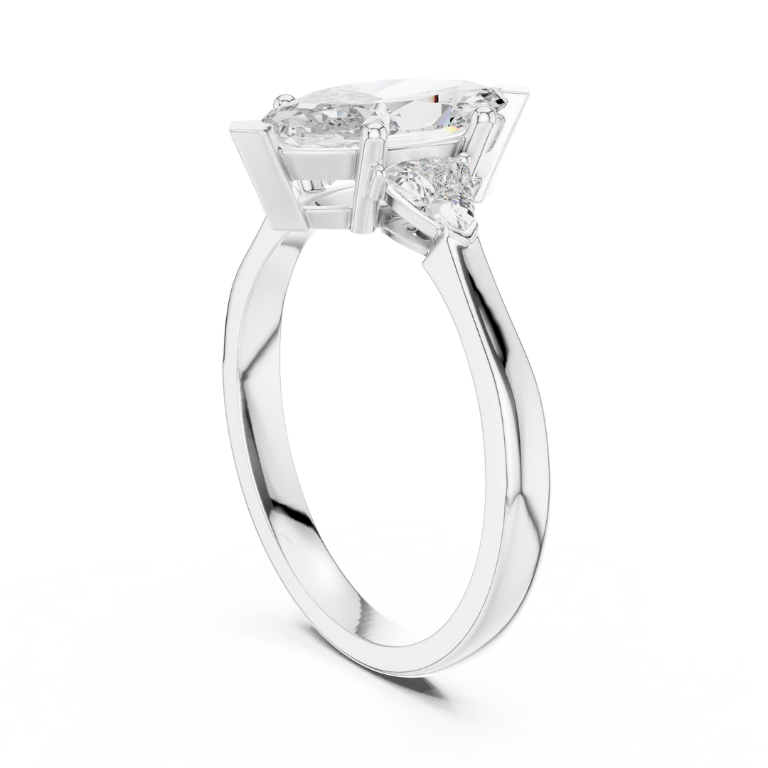 Marquise Pear Trio lab grown diamond ring