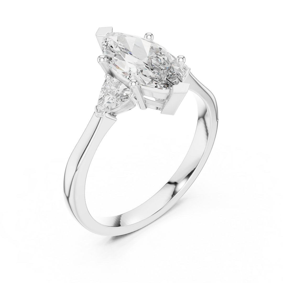 Marquise Pear Trio lab grown diamond ring