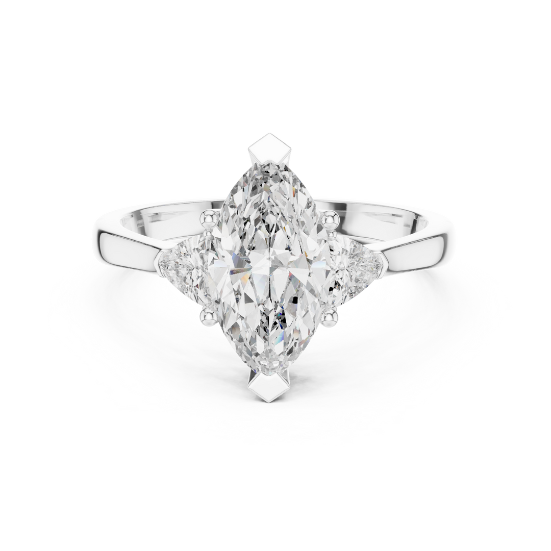 Marquise Pear Trio lab grown diamond ring