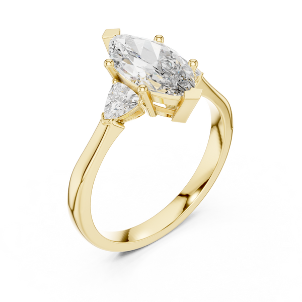 Marquise Pear Trio lab grown diamond ring