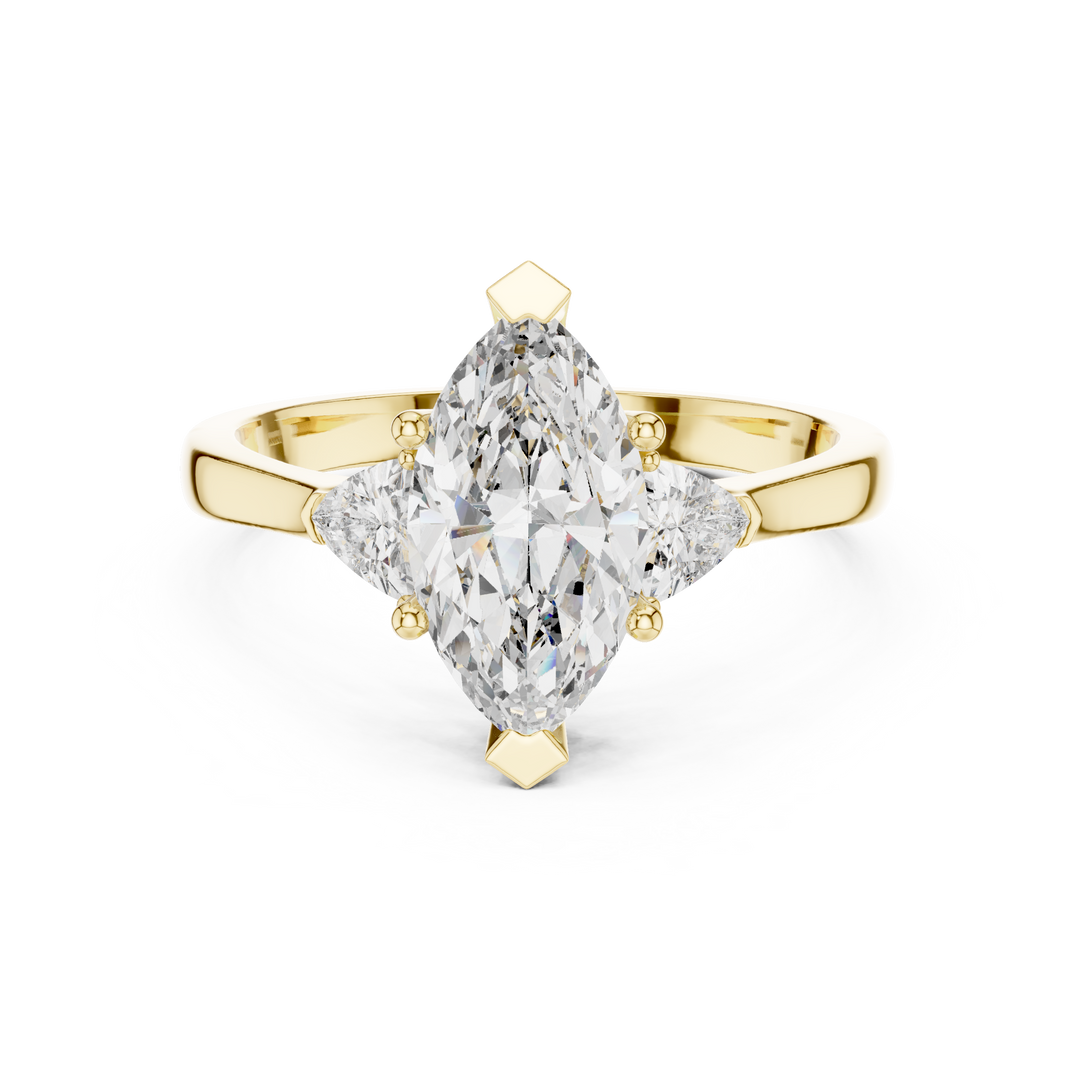 Marquise Pear Trio lab grown diamond ring
