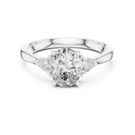 Load image into Gallery viewer, Oval Trapezoid Trio lab grown diamond ring
