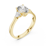 Load image into Gallery viewer, Oval Trapezoid Trio lab grown diamond ring
