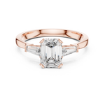 Load image into Gallery viewer, Emerald Deco lab grown diamond ring
