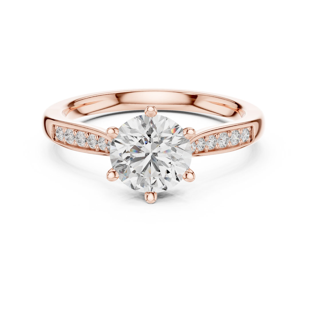 Pavé Sweep Solitaire lab grown diamond ring