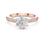 Load image into Gallery viewer, Pavé Sweep Solitaire lab grown diamond ring

