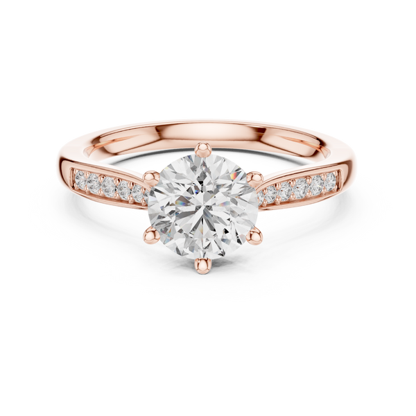 Pavé Sweep Solitaire lab grown diamond ring