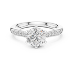 Load image into Gallery viewer, Pavé Sweep Solitaire lab grown diamond ring
