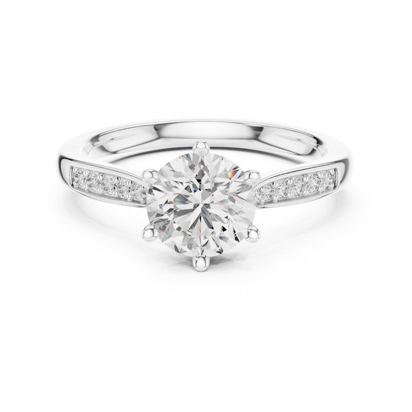 Pavé Sweep Solitaire lab grown diamond ring