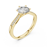 Load image into Gallery viewer, Pavé Sweep Solitaire lab grown diamond ring
