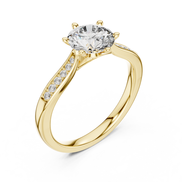 Pavé Sweep Solitaire lab grown diamond ring