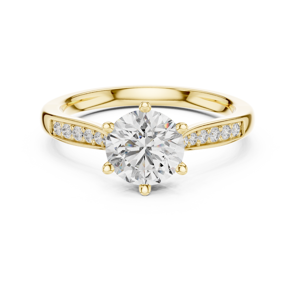 Pavé Sweep Solitaire lab grown diamond ring