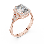 Load image into Gallery viewer, Heirloom Emerald Pavé lab grown diamond ring
